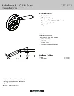 Предварительный просмотр 1 страницы Hans Grohe Raindance S 150 AIR 3-Jet Handshower 28519XX1 Features & Dimensions