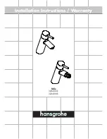 Hans Grohe Talis 32040XX1 Installation Instructions / Warranty предпросмотр