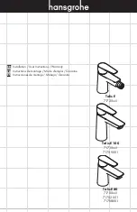 Hans Grohe Talis E 100 71710 1 Series Installation/User Instructions/Warranty preview