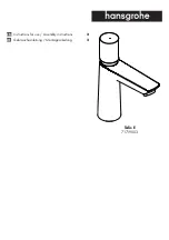 Preview for 1 page of Hans Grohe Talis E 71719003 Instructions For Use/Assembly Instructions