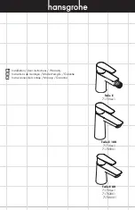 Preview for 1 page of Hans Grohe Talis E 71720 1 Series Installation/User Instructions/Warranty