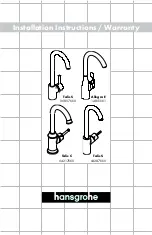 Hans Grohe Talis S 06857 0 Series Installation Instructions / Warranty предпросмотр