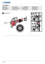 Предварительный просмотр 10 страницы Hansa ALESSI Sense 0773 2201 Installation And Maintenance Manual