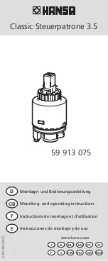 Предварительный просмотр 1 страницы Hansa Classic 59 913 075 Mounting And Operating Instructions