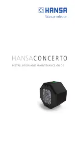 Hansa Concerto Installation And Maintenance Manual preview