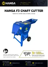 Hansa F3 CHAFF CUTTER Operation, Maintenance And Safety Manual preview