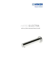 Preview for 1 page of Hansa HANSAELECTRA 0087 0010 Installation And Maintenance Manual