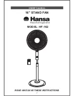 Предварительный просмотр 8 страницы Hansa HF-162 Owner'S Manual