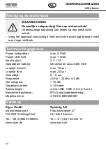 Preview for 34 page of Hansa LED 4 Music 41-5010.685 Operating Instructions Manual