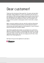 Preview for 4 page of Hansa ZIM446H Operating Instructions Manual