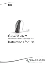 Hansaton flow 2-312 M Instructions For Use Manual preview