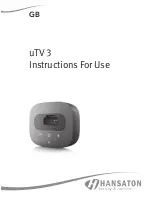 Предварительный просмотр 1 страницы Hansaton uTV 3 Instructions For Use Manual