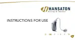 Preview for 1 page of Hansaton WU7-WL002BTE Instructions For Use Manual