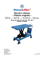 Preview for 18 page of HanseLifter SPA Series Operating Manual