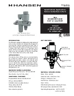 Hansen HS6 Specifications, Applications, Service Instructions & Parts preview