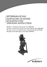 Предварительный просмотр 1 страницы HÄNY 2550-BA Operating Instructions Manual