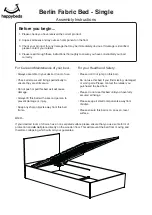 Happy Beds Berlin Fabric Bed Single Assembly Instructions Manual preview