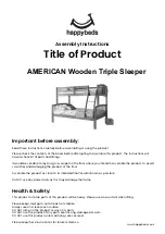 Предварительный просмотр 1 страницы Happybeds AMERICAN Wooden Triple Sleeper Assembly Instructions Manual