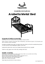 Happybeds Arabella Metal Bed Assembly Instructions Manual предпросмотр