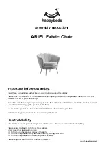 Предварительный просмотр 1 страницы Happybeds ARIEL Fabric Chair Assembly Instructions