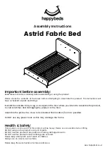 Happybeds Astrid Fabric Bed Assembly Instructions Manual предпросмотр