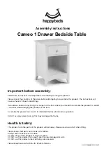 Happybeds Cameo 1 Drawer Bedside Table Assembly Instructions Manual предпросмотр