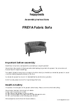 Happybeds FREYA Fabric Sofa Assembly Instructions предпросмотр