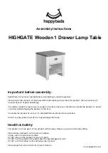 Happybeds HIGHGATE Wooden 1 Drawer Lamp Table Assembly Instructions Manual предпросмотр