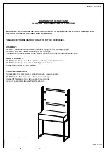 Предварительный просмотр 3 страницы Happybeds Houston Wooden Dressing Table and Mirror Assembly Instructions Manual