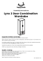 Happybeds Lynx 2 Door Combination Wardrobe Assembly Instructions Manual предпросмотр