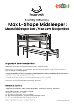 Happybeds MAX L-Shape Midsleeper Assembly Instructions Manual предпросмотр