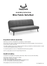 Happybeds Miro Fabric Sofa Bed Assembly Instructions Manual предпросмотр