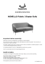 Предварительный просмотр 1 страницы Happybeds NOVELLO Fabric 3 Seater Sofa Assembly Instructions