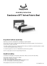 Happybeds Sanderson 5FT Velvet Fabric Bed Assembly Instructions Manual предпросмотр