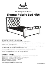 Предварительный просмотр 1 страницы Happybeds Sienna Fabric Bed 4ft6 Assembly Instructions Manual