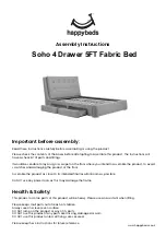 Happybeds Soho 4 Drawer 5FT Fabric Bed Assembly Instructions Manual предпросмотр