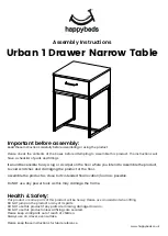 Happybeds Urban 1 Drawer Narrow Table Assembly Instructions Manual предпросмотр