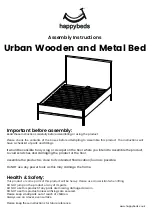 Happybeds Urban Wooden and Metal Bed Assembly Instructions Manual предпросмотр