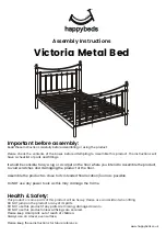 Happybeds Victoria Metal Bed Assembly Instructions Manual предпросмотр