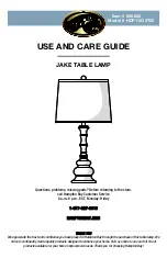 Предварительный просмотр 1 страницы Hapton Bay JAKE Use And Care Manual