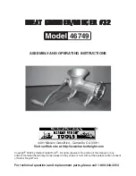 Preview for 1 page of Harbor Freight Tools 46749 Assembly And Operating Instructions Manual