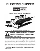 Harbor Freight Tools 47082 Set Up And Operating Instructions Manual preview