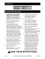 Preview for 2 page of Harbor Freight Tools 60420 Owner'S Manual & Safety Instructions