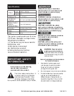 Предварительный просмотр 2 страницы Harbor Freight Tools 68770 Instructions And Precautions