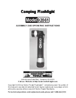 Harbor Freight Tools 92061 Assembly And Operating Instructions Manual preview