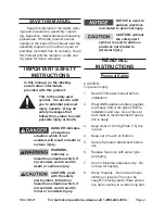 Preview for 2 page of Harbor Freight Tools 99621 Set Up And Operating Instructions Manual