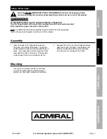 Preview for 7 page of Harbor Freight Tools Admiral Owner'S Manual & Safety Instructions