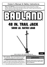 Harbor Freight Tools BADLAND Owner'S Manual & Safety Instructions preview