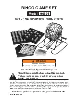 Preview for 1 page of Harbor Freight Tools BINGO GAME SET 96674 Set Up And Operating Instructions