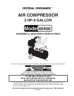 Harbor Freight Tools Central Pneumatic 40400 Assembly And Operating Instructions Manual preview